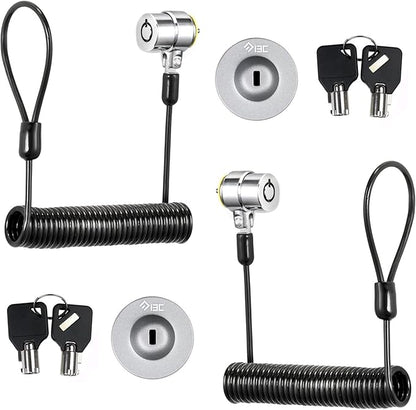 I3C Laptop Cable Lock Retractable Hardware Security Cable Lock with Anchor Plate Compatible with Laptop, Smart Phone, Tablet, and Other Electronic Products (Silver 2pack)