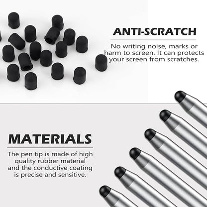20 Pieces Replacement Tips Touch Screen Pens Tips Silicone Rubber for Touch Pen (Outer Diameter 6mm, Inner Diameter 4mm)