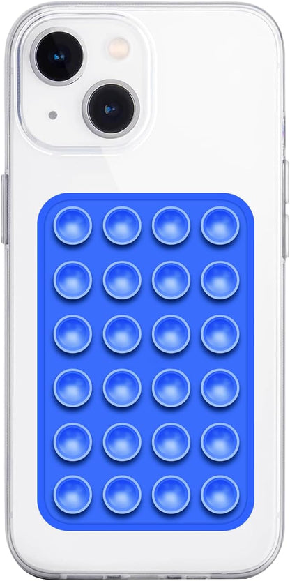 Silicone Suction Phone Case Mount, Non Slip Sticky Phone Grip for Cellphone, Silicon Adhesive Suction Cup Phone Mount, Strong Grip Holder for Selfies and Videos (Dark Blue)