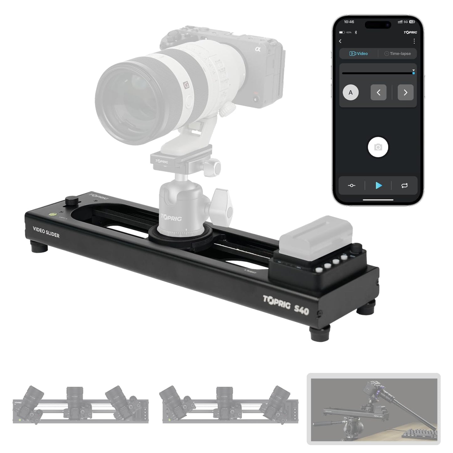 Accsoon Toprig S40 Motorized Camera Slider, 16inch
