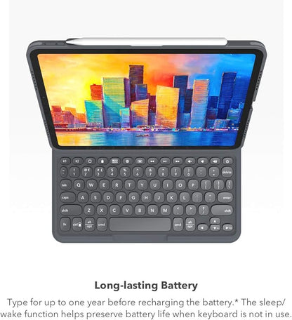 ZAGG Pro Keys Detachable Case and Wireless Keyboard for iPad Air 11" (M3)/ Air 10.9" (Gen 4, Gen 5), iPad Air 11" (M2) - Bluetooth Pairing, Backlit Laptop-Style Keys, Apple Pencil Holder, Black