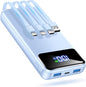 Portable Charger Power Bank 50000mAh Battery Pack, 22.5W Fast Charging PowerBank with Built in Cables,Travel Essential USB-C Portable Phone Charger for iPhone Samsung Pixel Android iPad-Blue