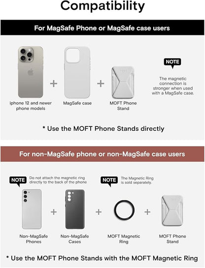 MOFT MagSafe Wallet Stand Compatible with iPhone 16/15/14/13/12 Series, Angle Adjustment & MOVAS Phone Stand (Sienna Brown)