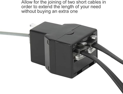 Uvital RJ12 6P6C 1 Female to 2 Female Telephone Line Splitters, Telephone Landline Cable Connector and Separator(Black,4 Pack)