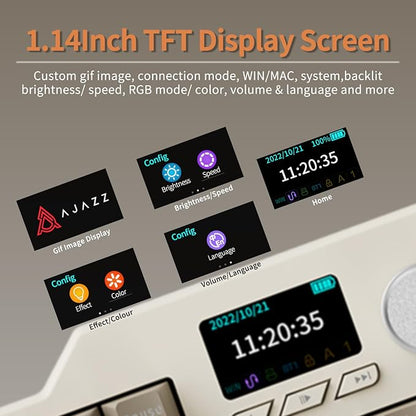 NACODEX AK35I V3 104 Keys RGB Gasket Mount Mechanical Keyboard | Amazing 8000mAh Bluetooth /2.4G /Wired PC Gaming Custom Keyboard with Five Layer Pad | Knob Control | Cherry Profile PBT Keycaps