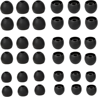 Silicone Earbud Replacement Tips Earbud Tips Ear Bud Covers for Fit Most in-Ear Earbuds(Inner Hole 3.8mm -5.5mm) Headphone Rubber Tips Eartips 18 Pairs S M L