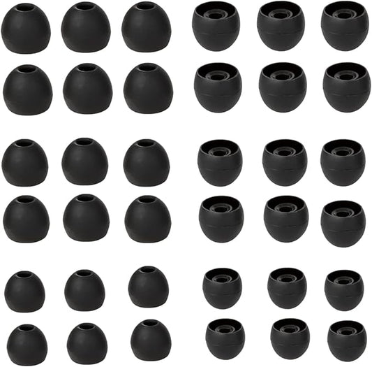 Silicone Earbud Replacement Tips Earbud Tips Ear Bud Covers for Fit Most in-Ear Earbuds(Inner Hole 3.8mm -5.5mm) Headphone Rubber Tips Eartips 18 Pairs S M L