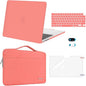 MOSISO Compatible with MacBook Air 13 inch Case 2025 2024 2023 2022 M4 A3240 M3 A3113 M2 A2681, Hard Shell&Sleeve Bag&Keyboard Skin&Webcam Cover&Screen Film for MacBook Air 13.6 inch, Coral