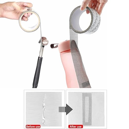 Extra Wide 4” X 197” (16.5FT) Window Screen Repair Tape Kit, Strong Adhesive Fiberglass Covering Mesh Repair Patch Tape for Window Door Tears Holes
