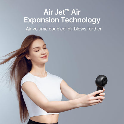 JISULIFE Portable Handheld Turbo Fan Rechargeable 6000mAh 5-Speed (Black)