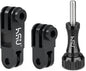 HSU Aluminum Alloy Metal Adjust Arm Straight Joints Mount, Long and Short Vertical Direction Straight Joints Mount for Gopro Hero 13 12 11 10 9 8 7 6 5, AKASO Campark and Other Action Cameras (Black)