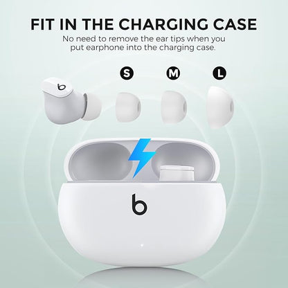 AhaStyle Ear Tips for Beats Studio Buds/Powerbeats Pro 2/Solo Buds/Fit Pro/Studio Buds+【Fit in The Charging Case】6 Pairs S/M/L Silicone Ear Covers Replacement Tips for Beats Wireless Bluetooth Earbuds