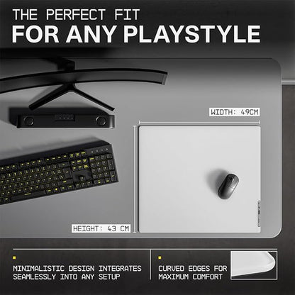 Wallhack 4.0 Glass Gaming MousePad - Professional Esport Mouse Mat with Specialty Surface for Top Speed and Control, Large Tempered Glasspad with Full Silicone Base - (SkyPAD White,XL 16.92" x 19.29")