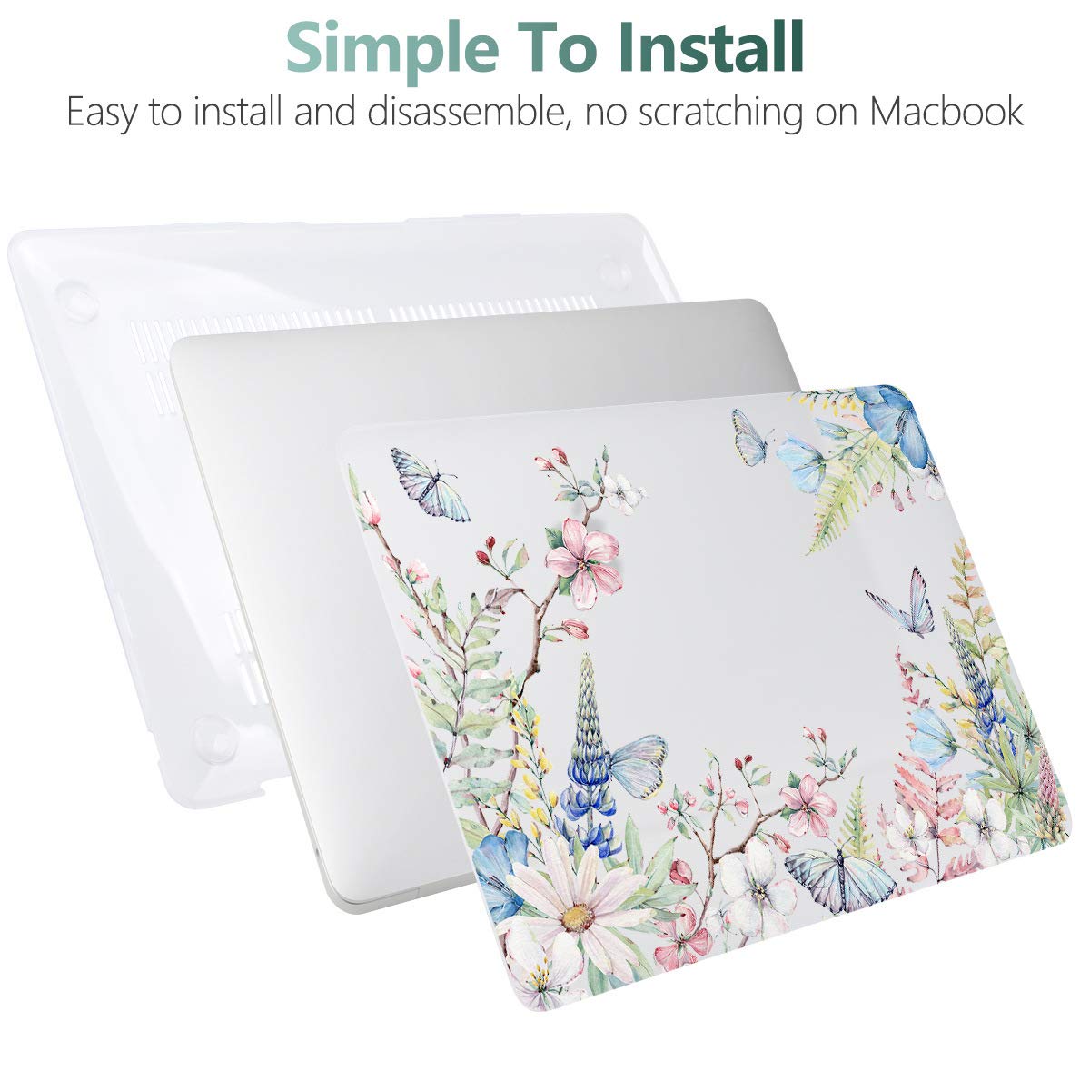 Batianda LumiArt Case for MacBook Air 13 inch 2018-2020, Elegant Flowers