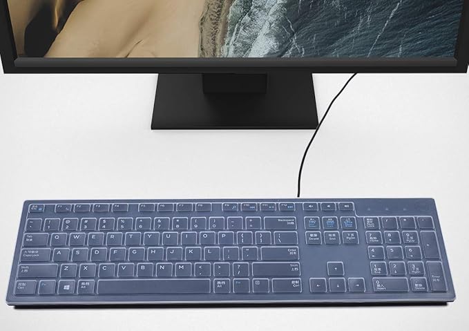 Keyboard Cover for Dell KB216 KB216b KB216t KB216d KB216p Wired & KM636 & Dell Optiplex 5250 3050 3240 5460 7450 7050 & Dell Inspiron AIO 3475/3670/3477 All-in one Desktop Keyboard Protector -Clear