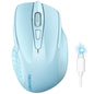 TECKNET Wireless Mouse, BT 5.0/2.4G, Rechargeable 6-DPI Silent, Blue