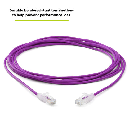 TRUECABLE Cat6 Component Rated Patch Cable, Unshielded (U/UTP), 14ft, Purple, 28AWG Stranded Pure Copper, Snagless 10G High-Speed Ethernet Cable, PoE++ 4PPoE 100W, UL Listed, RoHS-3, 1 Pack