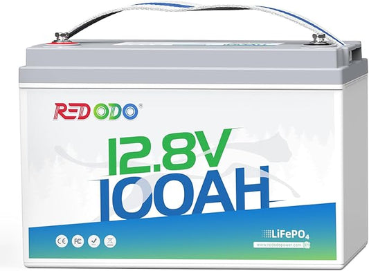 Redodo 12V 100Ah Lithium LiFePO4 Battery, Group 31 Battery Built in 100A BMS, Up to 15000 Cycles, 10 Years Lifetime, Perfect for RV, Off Grid, Solar, Marine, Trolling Motor