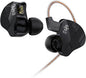 CCZ NC01 Gospel Gaming Earbuds, Stereo Sound in Ear Monitor Headphones Wired, Customized Dual Magnetic DD IEMS Earphone with Detachable Tangle-Free Cable PC Cavity for Computer(without mic,Dark Black)