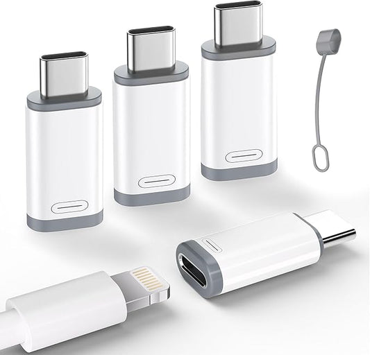NICE BUDDY 4 Pack Lightning to USB C Charging Adapter for iPhone 15/16/17 Pro Max/Plus-Only Charging Adapter
