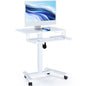 BONTEC Mobile Standing Desk with Keyboard Tray, Mobile Podium on Wheels