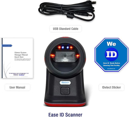 IDetect.net ID Scanner Machine | Data Reader & Collector | Age Verification, Driver License Smart Checker Scan | Data-sync Software | Ideal for Tablets, Laptop, PC & POS Systems