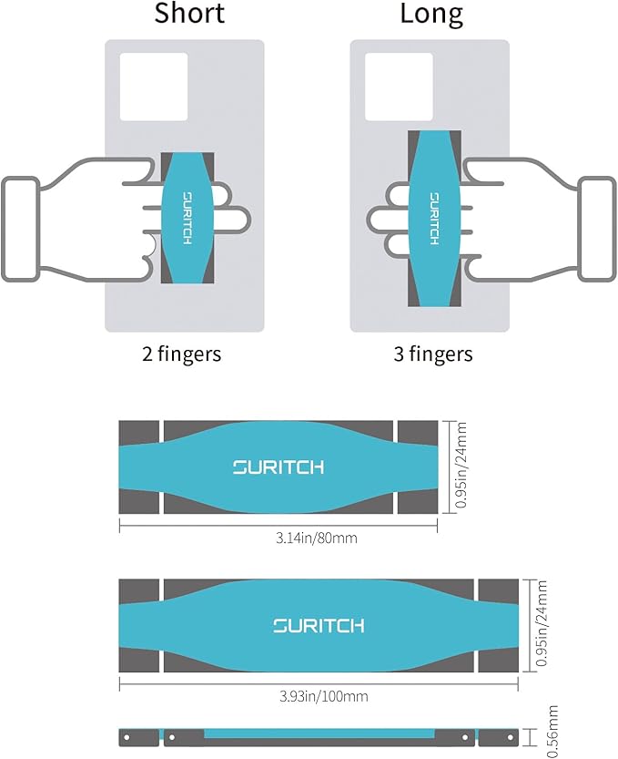 SURITCH Phone Grip Strap Finger Loop Holder for Back of Phone, 2-in-1 Soft Silicone Gripper Kickstand for iPhone Samsung and Most Cell Phone Cases, 3.15" White