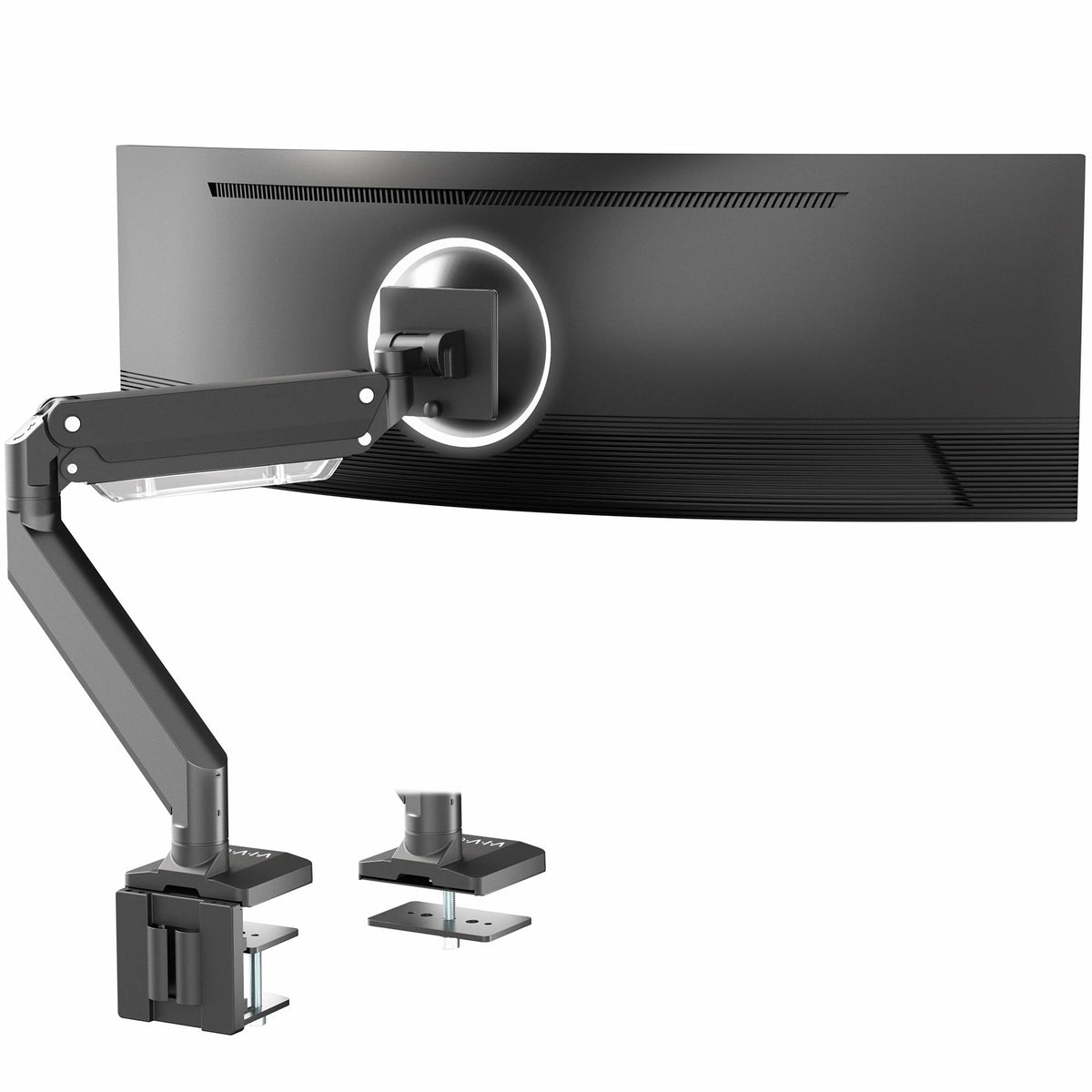 VIVO Premium Aluminum Tall Extended Monitor Arm for Ultrawide Monitors up to 49 inches and 33 lbs, USB Single Desk Mount Stand, Pneumatic Height Adjust, Max VESA 100x100, Black, STAND-V101GTU