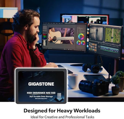 Gigastone 4TB NAS SSD Drive (24-Pack) 24/7 Durable High Endurance RAID Data Storage Network Attached Storage 2.5" SATA Internal Solid State Hard Drives