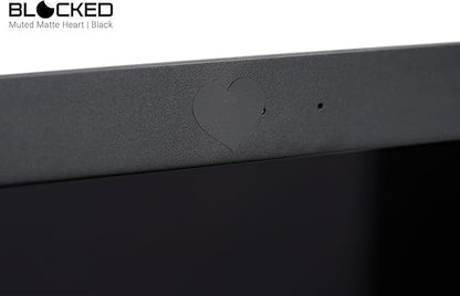 BLOCKED Stackable Webcam/Camera Vinyl Covers | 57 Low-Tack Restickable Webcam Sticker | 3-Sizes | Black 57-Pack Hearts (Muted Matte)