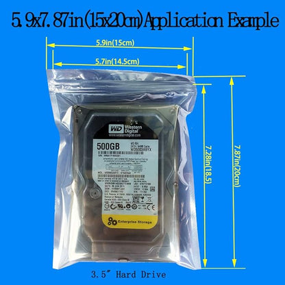 Anti Static Bags,ESD Bags,100pcs Mixed Sizes Antistatic Resealable Bag for 3.5 Hard Drive, 2.5 Solid State Drive with Labels, ESD Shielding Bag for Varieties of Electronic Device