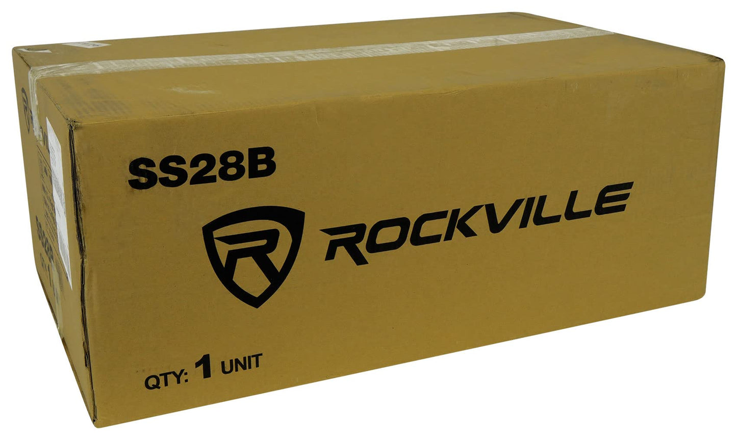 Rockville SS28B Black Wood Grain 28" Solid Home Speaker Stands Pair