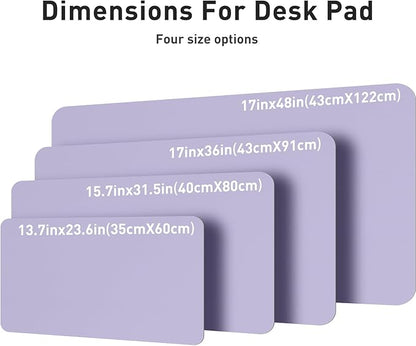 Aothia Non-Slip PU Leather Waterproof Desk Protector Mat, Mouse Pad, Desk Blotter, Writing Pad for Office, Home, Laptop, Lavender, 23.6" x 13.7"