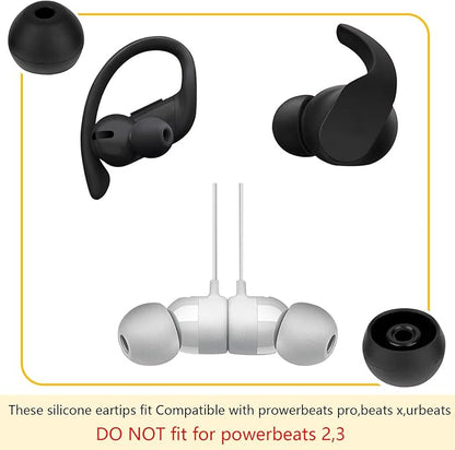 Silicone Replacement Earbud Tips Ear Tips Compatible with Powerbeats Pro Beats Wireless Earphone Headphone Earbud Rubber Tips 4 Pairs