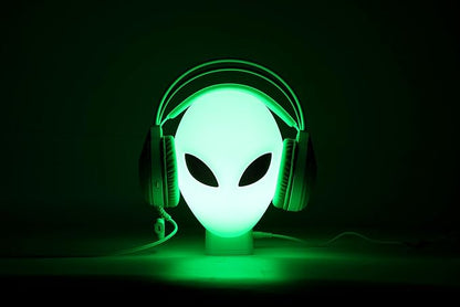 RGB Headphone Stand with Music Rhythm Light, 8-Color LED Gaming Headset Holder with USB & Type-C Charging Ports, Voice-Activated Light for PC Desk Setup, Gamer Gifts for Men & Boys
