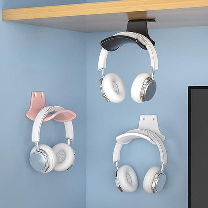 SIROLISA 2-Pack Never Fall Headphone Hook Wall Mount Headset Holder White