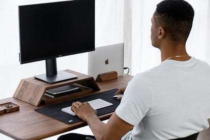 Oakywood Vertical Laptop Stand Wood - Adjustable Wooden Dock for Desk, Compatible with All MacBook Pro, MacBook Air, iPad, Handmade Walnut Oak Wood, Computer Stand, Laptop Holder