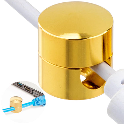 SmallCat 1 Sets Charger Holders for Cords, Gold Color Adjustable Cable Anchor Holders, Adhesive Metal Cord Clips, Cable Management Wire Organizers for Desk, Office, Nightstand
