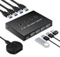 USB 3.0 Switch 4 Computers 3 Computers Keyboard Mouse,4 Port USB Switcher Sharing Mouse Keyboard Scanner Printer, Includes Cables and Remote