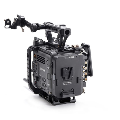 Tilta Camera Cage Compatible with Sony BURANO | Arri Rosettes, 1/4"-20 and 3/8"-16 Threads | w/Top Handle, Left/Right Side Arm, Battery Plate (Advanced Kit - V Mount)
