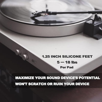 1.25" Silicone Hemisphere Bumpers Isolation Feet Rubber Non-Skid Speaker Pads with Adhesive Record Player Audio Isolation Pads for Small Speaker Spikes,Turntable,Amplifiers,Subwoofer,Monitors,Decks