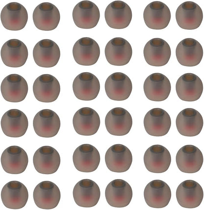 36 Pieces Large Earbud Tips Soft and Comfortable Ear Bud Replacement Pieces Silicone Fit Most in-Ear Headphones，Inner Hole 3.8mm -5.5mm，Black and Red Replacement Earbuds Silicone Tips
