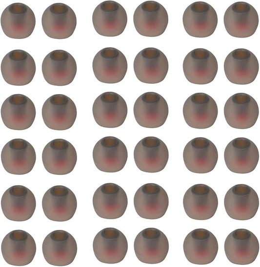 36 Pieces Large Earbud Tips Soft and Comfortable Ear Bud Replacement Pieces Silicone Fit Most in-Ear Headphones，Inner Hole 3.8mm -5.5mm，Black and Red Replacement Earbuds Silicone Tips