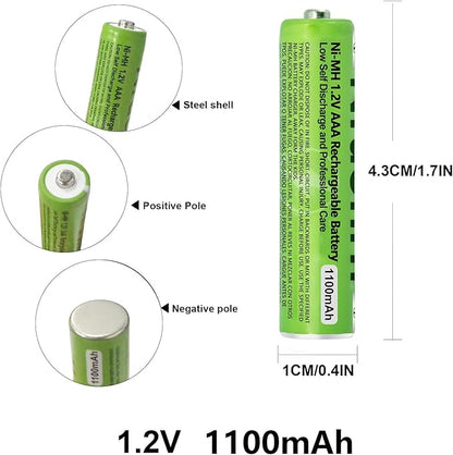 6 Pack NI-MH AAA Rechargeable Battery for Panasonic, 1.2V 1100mah AAA Rechargeable Batteries for Panasonic Cordless Phones Handset, Remote Controls, Electronics