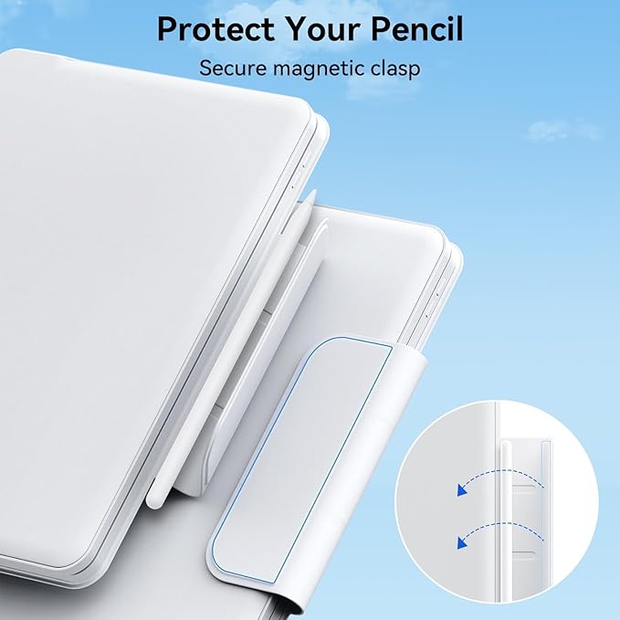 GGQFGTOJ for iPad 9th Generation Case with Keyboard,Magic Style Keyboard Case for iPad 9th/8th/7th Gen 10.2 inch - Floating Cantilever Magnetic (White)