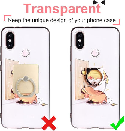 Cat Phone Ring Holder - EI Sonador Clear Cell Phone Ring Holder Transparent Stand Finger Grip (2 Black Cat)