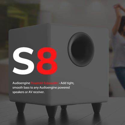 Audioengine S8 Powered Subwoofer – 250W Wireless-Ready 8-Inch Bass Speaker