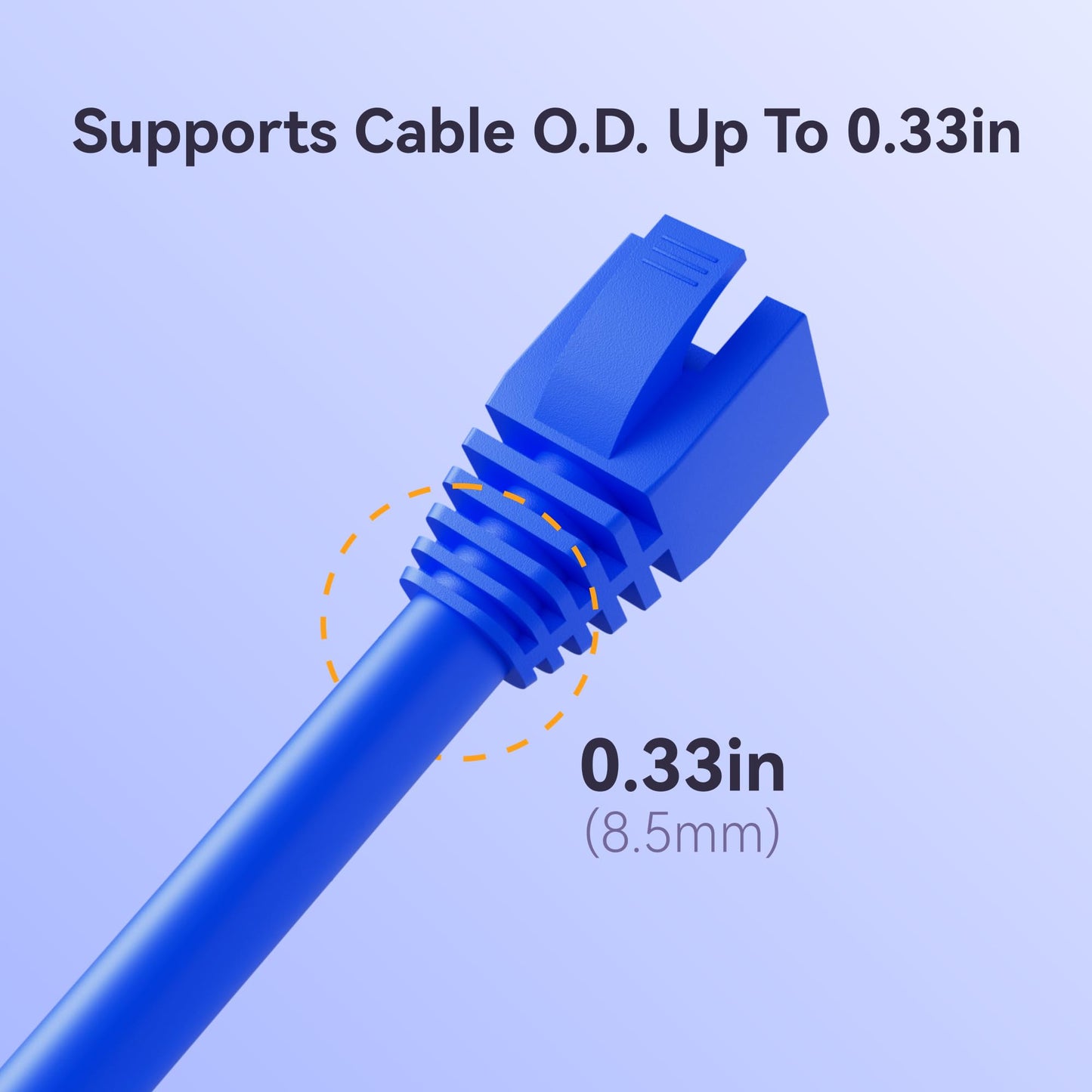 CableGeeker Cat6 RJ45 Strain Relief Boots, 100-Pack, 8.5mm, Blue