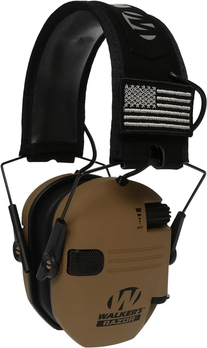 Walker's Razor Slim Ultra Low Profile Compact Design Adjustable Range Shooting Hunting Hearing Protection Electronic Earmuffs