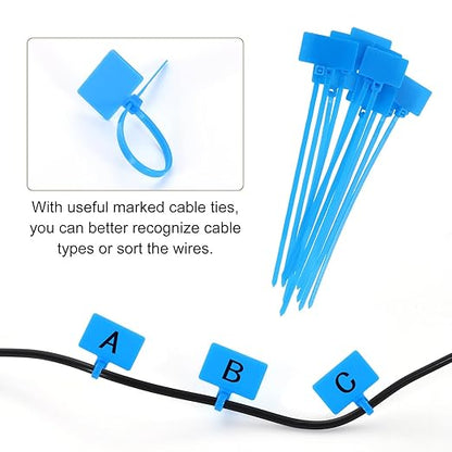 uxcell Desk Grommet, 2-3/16" (55mm) Zinc Alloy Cable Hole Cover Wire Cord Organizer with Marked Cable Ties for Home Office Desktop Wire, Silver Tone